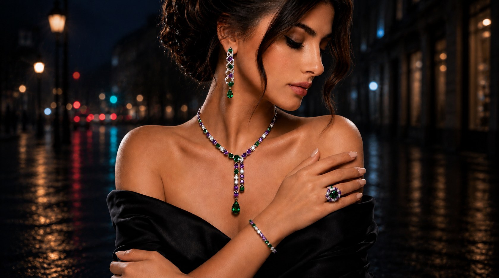 The Celestial Orbit Collection — Necklace, Earrings and Ring